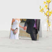 Bruid en bruidegom bruiloft Wenskaart Kaart (Gele Bloem)