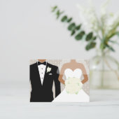 Bruid en bruidegom bruiloft witte rozen info informatiekaartje (Staand voorkant)