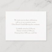 Bruid en bruidegom bruiloft witte rozen info informatiekaartje (Achterkant)