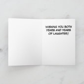 Bruid en bruidegom Cartoon gefeliciteerd Kaart (Binnen)