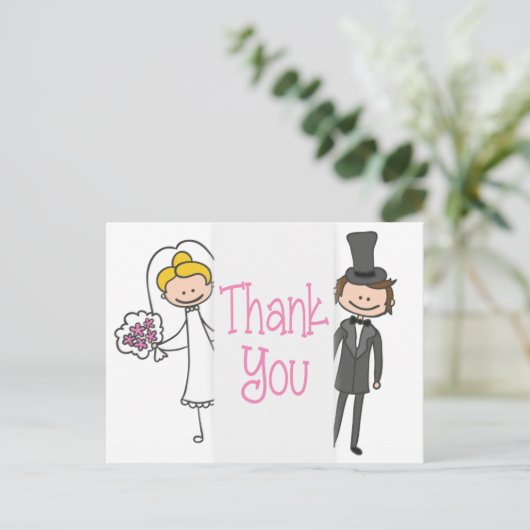 Bruid en bruidegom dank u bruiloft post Kaart (Staand voorkant)