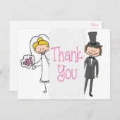 Bruid en bruidegom dank u bruiloft post Kaart (Voorkant / Achterkant)