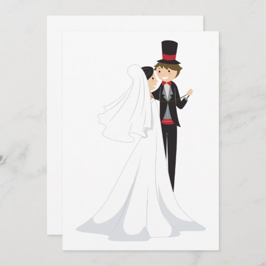 Bruid en Bruidegom Dansen Kaart (Voorkant / Achterkant)