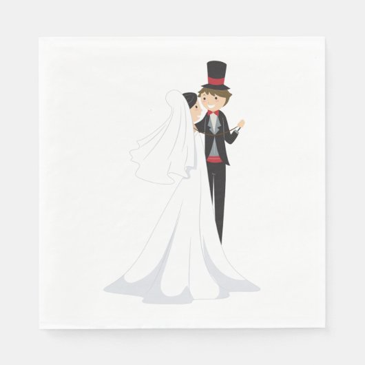 Bruid en Bruidegom Dansen Servet (Voorkant)