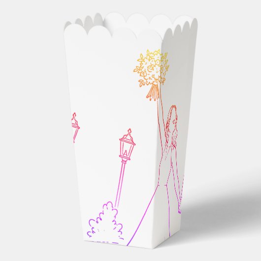 Bruid En Bruidegom Doodle Popcorn Favor Zak  Bedankdoosjes (Achterkant)