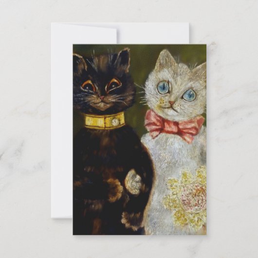 “Bruid en Bruidegom” door Louis Wain Bedankkaart (Voorkant)