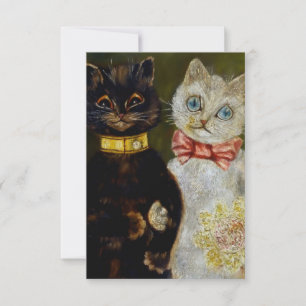 “Bruid en Bruidegom” door Louis Wain Bedankkaart