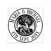 Bruid en bruidegom Dragon Bruiloft Rubberstempel (Afrduk)