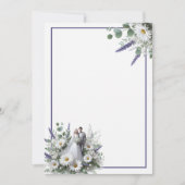 Bruid en bruidegom Elegant Blank Bloemen Bruiloft Kaart (Voorkant)
