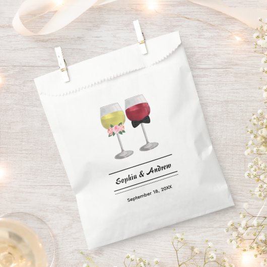 Bruid en bruidegom Elegant Boho Paar Wijn Huwelijk Bedankzakje (Geknipt)