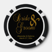Bruid en bruidegom Elegant Pink Hearts Pokerchips (Achterkant)