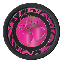 Bruid en bruidegom Elegant Pink Hearts Pokerchips