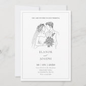 Bruid en bruidegom elegante bruiloft kaart (Voorkant)