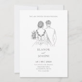 Bruid en bruidegom elegante bruiloft kaart (Voorkant)