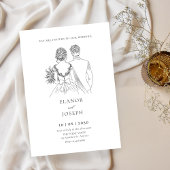 Bruid en bruidegom elegante bruiloft kaart