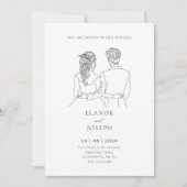 Bruid en bruidegom elegante bruiloft kaart (Voorkant)