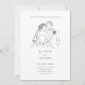 Bruid en bruidegom elegante bruiloft kaart (Voorkant)