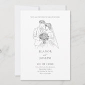 Bruid en bruidegom elegante bruiloft kaart (Voorkant)