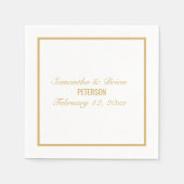 Bruid en bruidegom elegante gouden bruiloft servet (Voorkant)