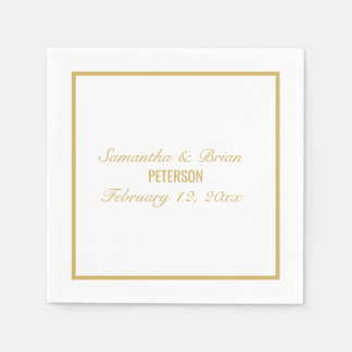 Bruid en bruidegom elegante gouden bruiloft servet