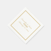 Bruid en bruidegom elegante gouden bruiloft servet (Hoek)