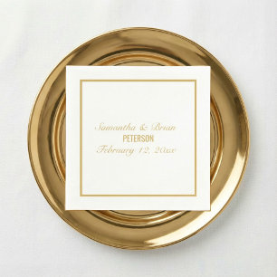 Bruid en Bruidegom elegante gouden huwelijksservie Servet