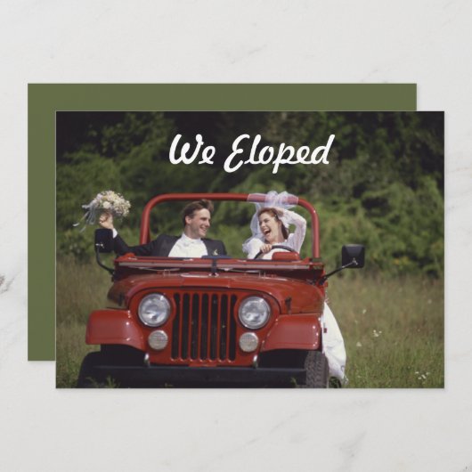 Bruid en bruidegom Elopement Aankondiging (Voorkant / Achterkant)