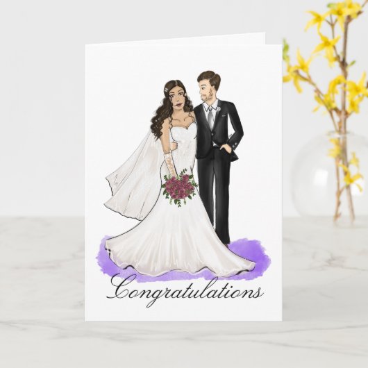 Bruid en Bruidegom Felicitaties met jullie huwelij Kaart (Gele Bloem)