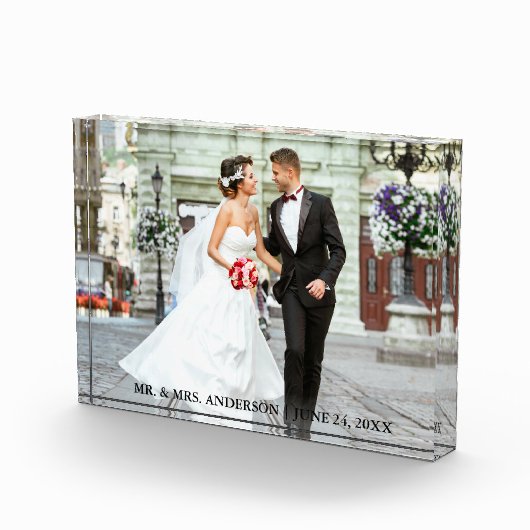 Bruid en bruidegom foto bruiloft blok (Rechts)