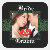 Bruid en Bruidegom Foto Sticker (Voorkant)