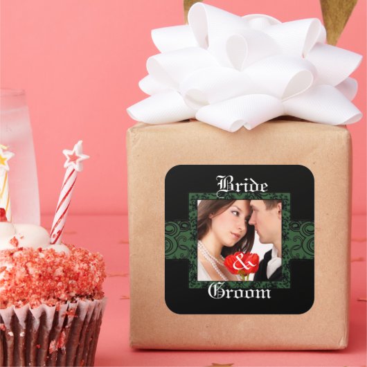 Bruid en Bruidegom Foto Sticker (Feest)