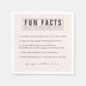 Bruid en bruidegom Fun Facts Blush Pink Paper Servet (Voorkant)