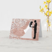 Bruid en bruidegom gefeliciteerd kaart (Gele Bloem)