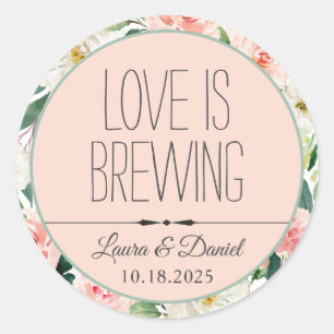 Bruid en bruidegom Gepersonaliseerde Koffie Label