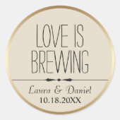 Bruid en bruidegom Gepersonaliseerde Koffie Label (Voorkant)