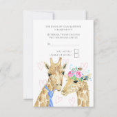 Bruid en bruidegom Giraffe bruiloft RSVP (Voorkant)