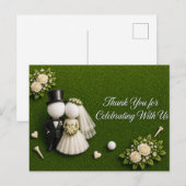 Bruid en Bruidegom Golfbal Huwelijk Briefkaart (Voorkant / Achterkant)