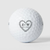 Bruid en bruidegom Golfer Monogram Initialen Bruil Golfballen (Voorkant)