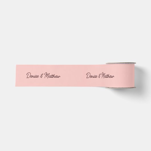 Bruid en bruidegom Gossamer Pink Grosgrain Lint (Voorkant)