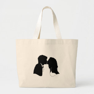Bruid en bruidegom grote tote bag