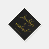 Bruid en bruidegom handgeschreven kalligrafie servet (Hoek)