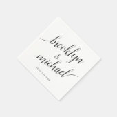 Bruid en bruidegom handgeschreven kalligrafie servet (Hoek)