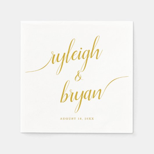 Bruid en bruidegom handgeschreven kalligrafie servet (Voorkant)