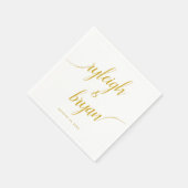 Bruid en bruidegom handgeschreven kalligrafie servet (Hoek)