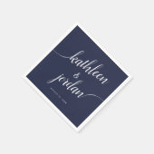 Bruid en bruidegom handgeschreven kalligrafie servet (Hoek)