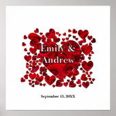 Bruid en bruidegom Hart Rozen Print (Voorkant)