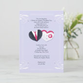 Bruid en Bruidegom Hart Uitnodiging (Staand voorkant)