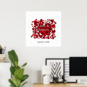 Bruid en Bruidegom Hartrozenprint Poster (Thuiskantoor)