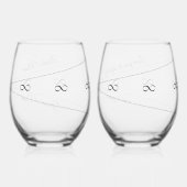 Bruid en bruidegom: "Heb je lief tot in het oneind Wijnglas Zonder Voet (Achterkant)