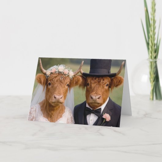 Bruid en Bruidegom Hooglanders Kaart (Voorkant)